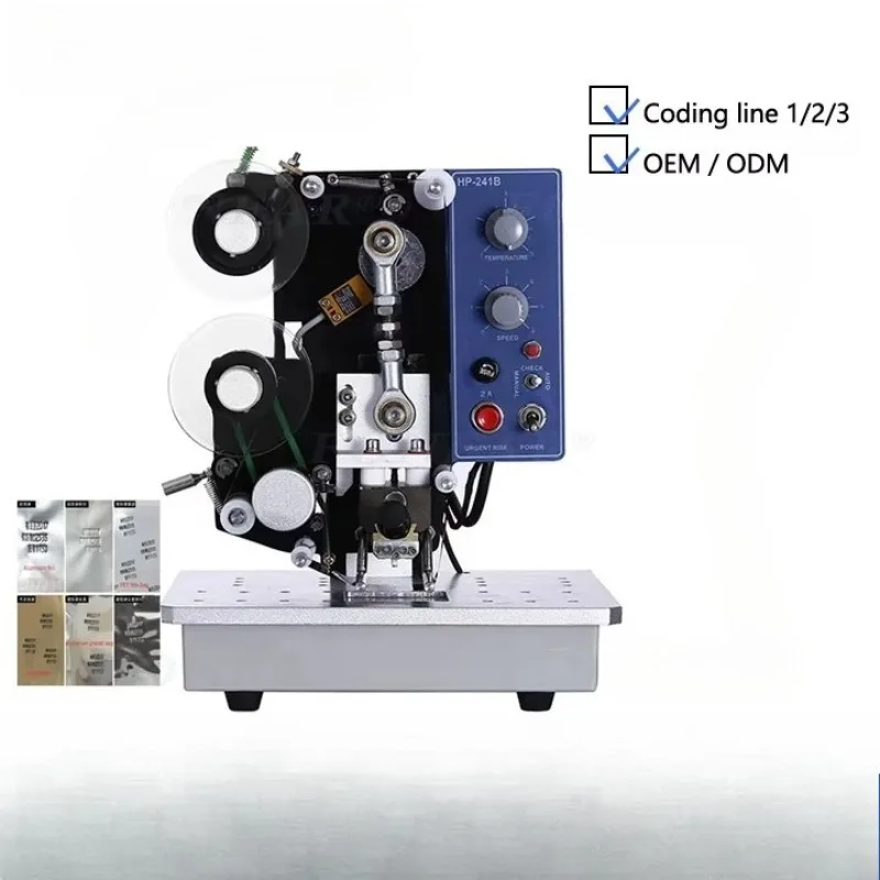 Hot stamping color ribbon printer bag printing and coding machine