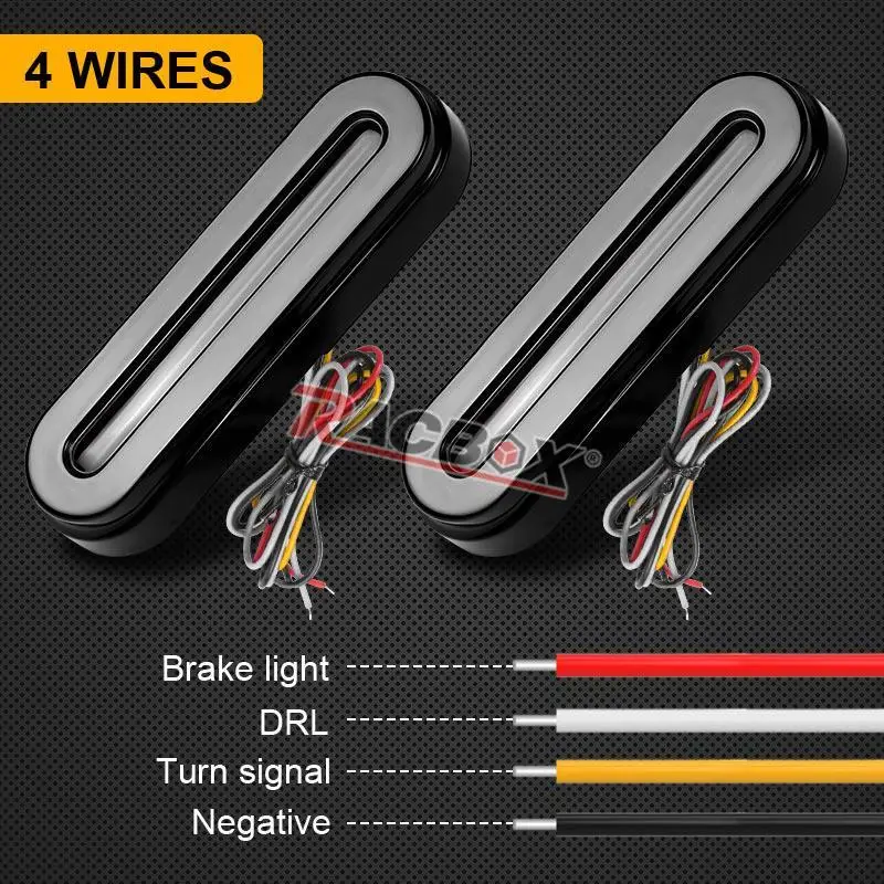 3 In 1 Truck LED Tail Light Brake Rear Stop flash Lamp Trailer Indicator turn signal Lights DRL Car Taillight Waterproof 12V 24V