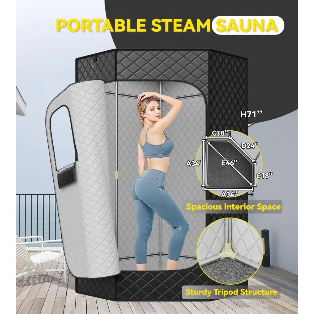 Portable Sauna Box for Home, Personal Steam Nurecover Saunas Tent at Home Use,   Steamer, Pentagon Design with Higher