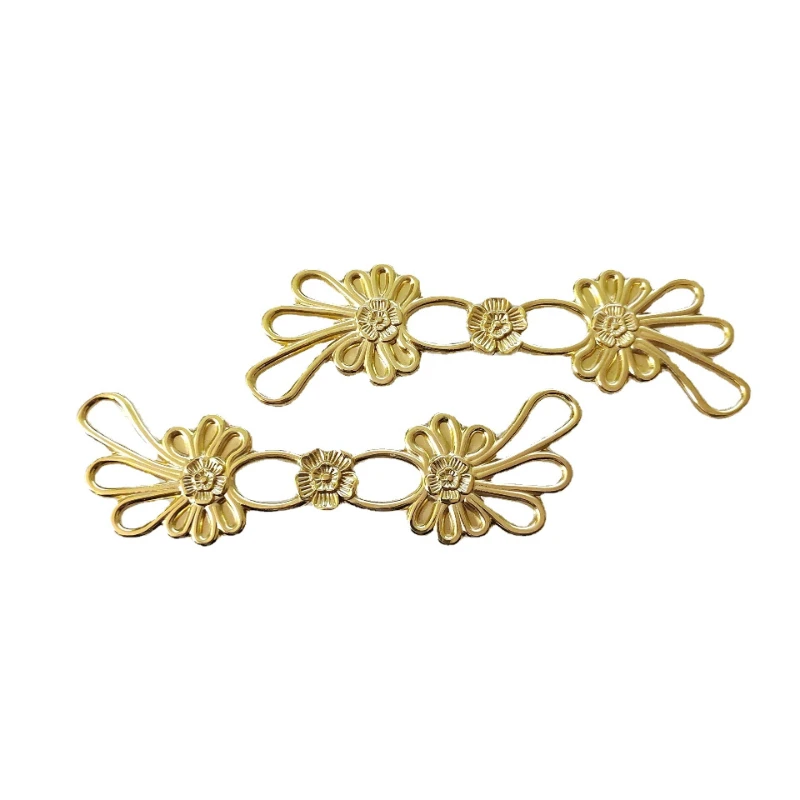 Brass Gold Abstract Vintage Flower Furniture Wardrobe Handle Wooden Drawer Cabinet Door Handle Knob Double Hole Hardware