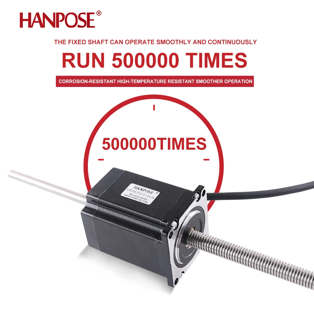 57HT56/76-T12-223-SL Trapezoidal Linear Screw Motor Screw with Bare Shaft Rear Output Shaft Can be Fitted with Handwheel