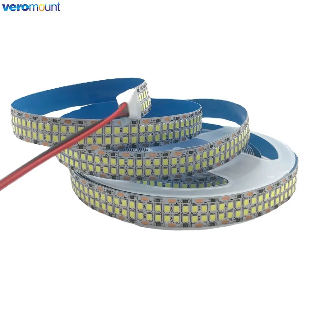 5m Double Row 2835 Flexible LED Strip 240leds/m 480leds/m Cool Warm White 4000K IP20 Non-Waterproof 1200/2400 SMDs 12V 24V DC