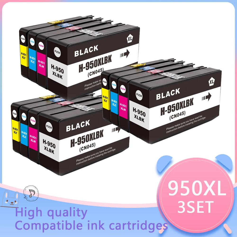 Compatível para HP 950XL 951XL Para HP950 cartucho de tinta Para HP Officejet Pro 8600 8610 8615 8620 8630 8625 8660 8680 Printer