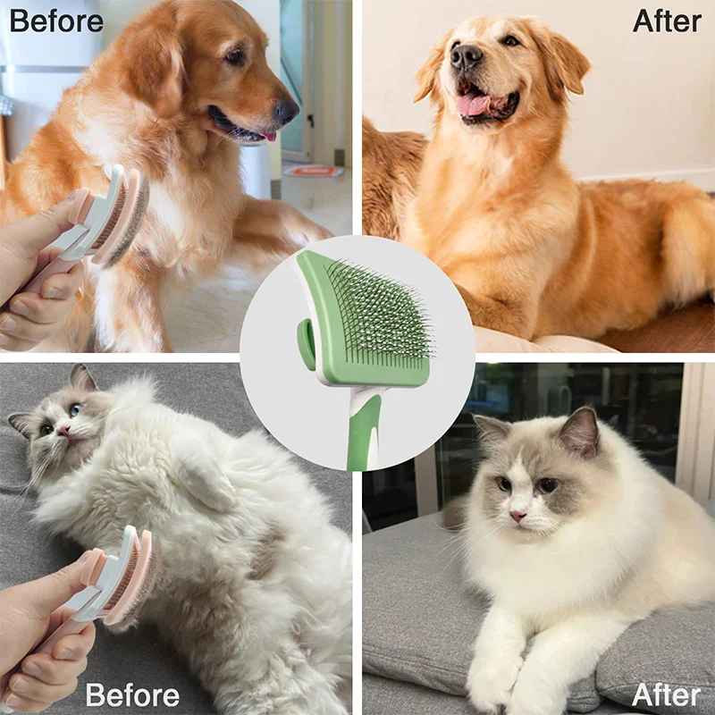 Pente para animais de estimação, escova para remoção de pelos de cães e gatos, agulha de aço inoxidável, limpeza de cabelo, beleza, cuidados com a pele, suprimentos para limpeza de cães de estimação