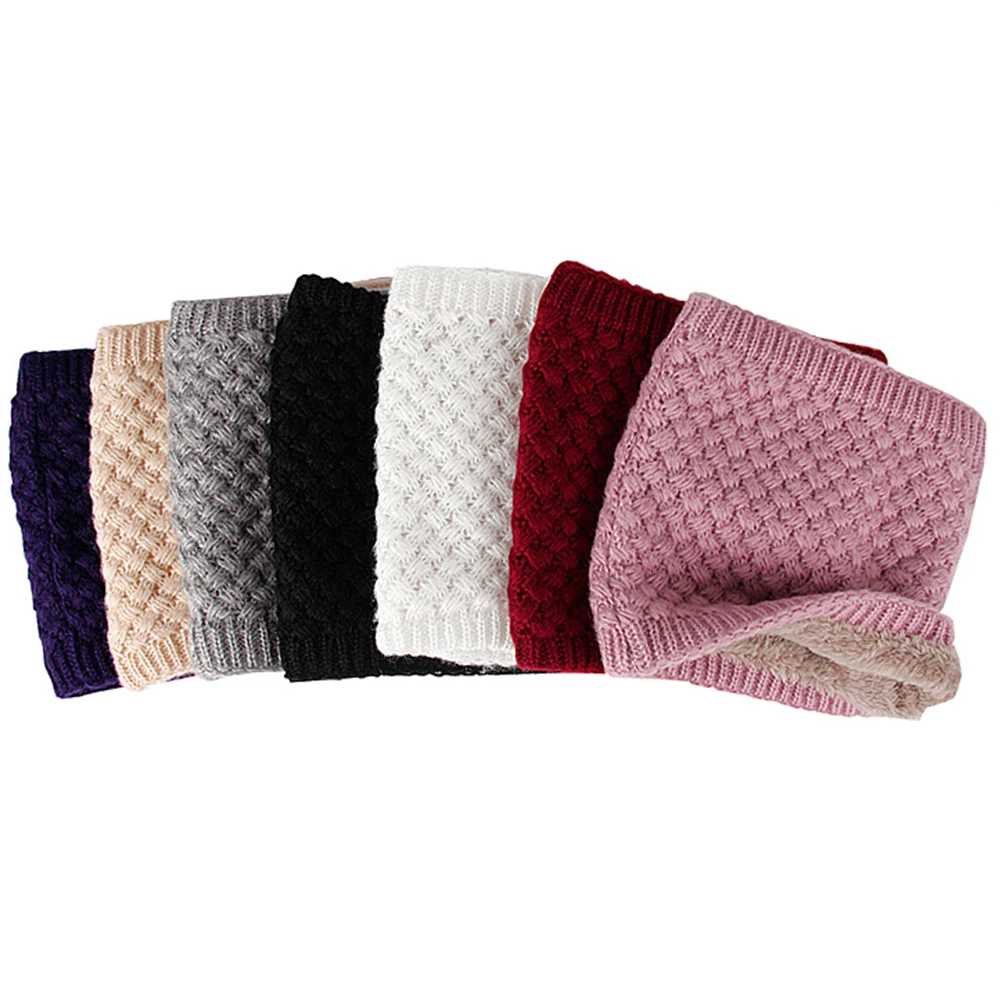 

Warm Knitted Scarf Circle Neck Winter Neckerchief Ultraviolet Light Khaki Travel