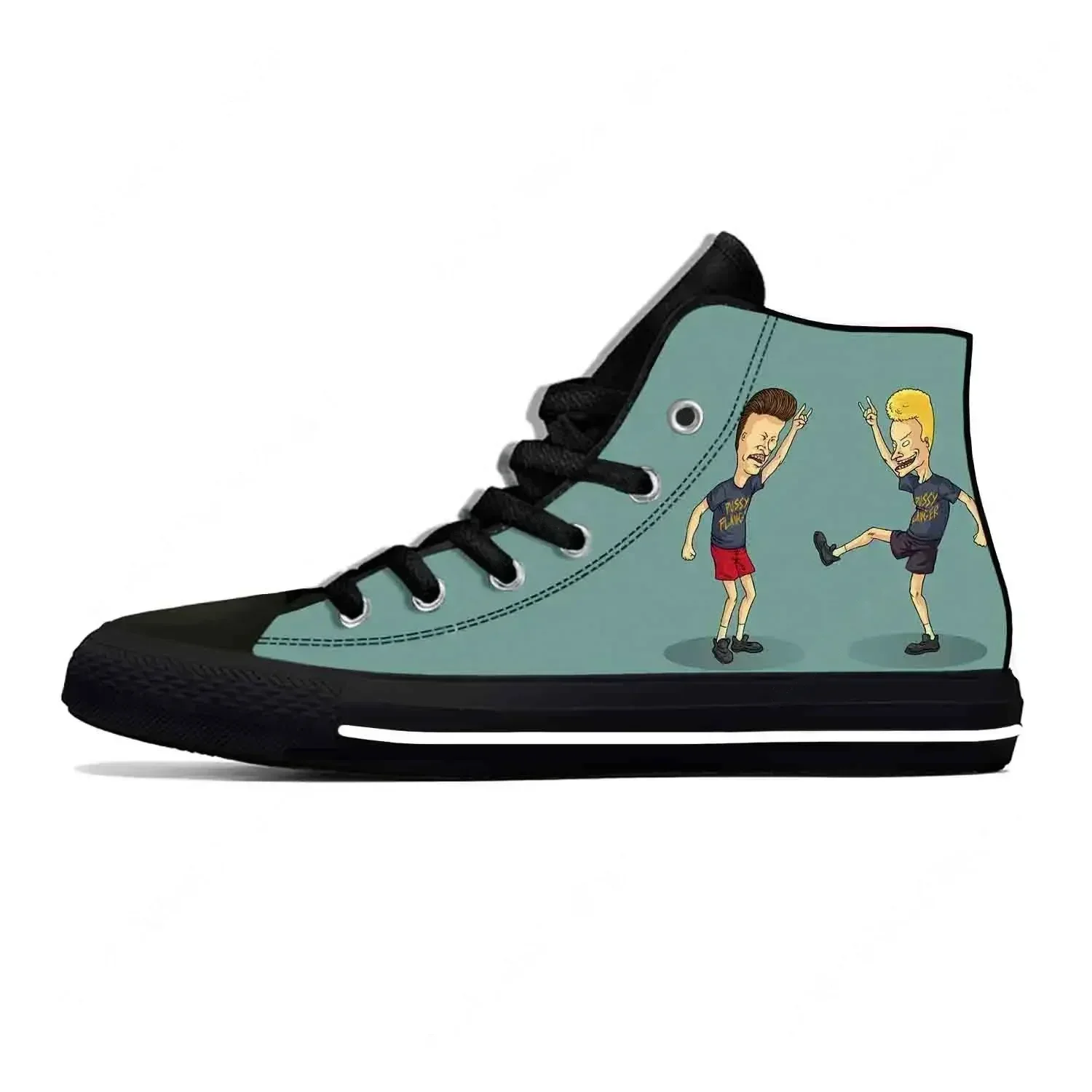 

Butthead Rock Anime Cartoon Manga Comic Beavis Casual Cloth Shoes High Top Lightweight Breathable 3D Print Men Women Sneakers