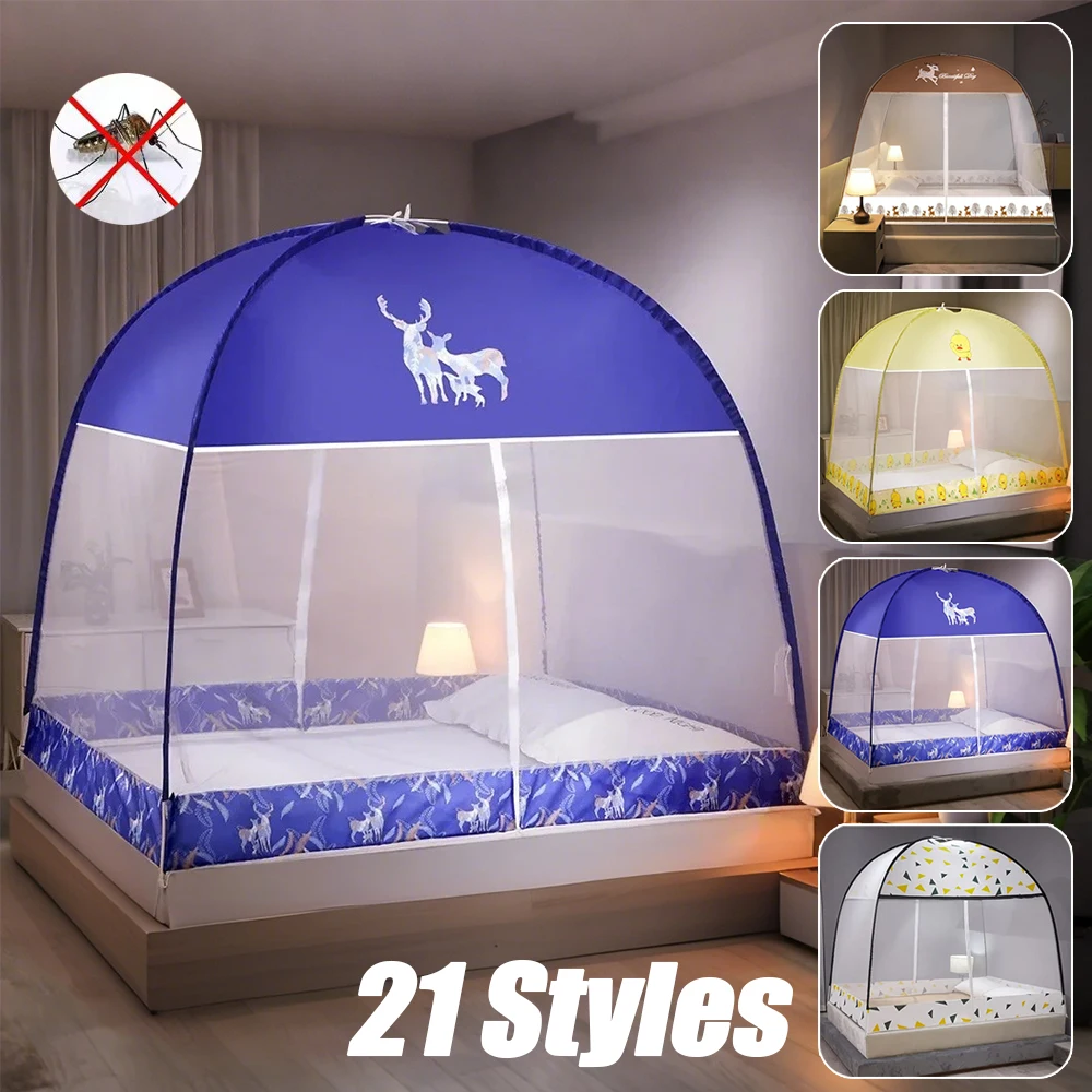 

Breathable Mosquito Net Pop Up Double Door Tent for Summer Camping Bedroom Foldable Student Dormitory Mosquiteros Para Cama 모기