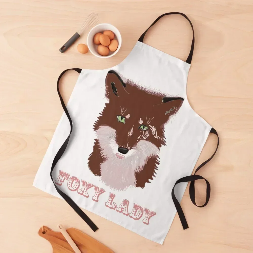 

Red Fox with Foxy Lady Saying Text Apron professional hairdressing For Men Apron