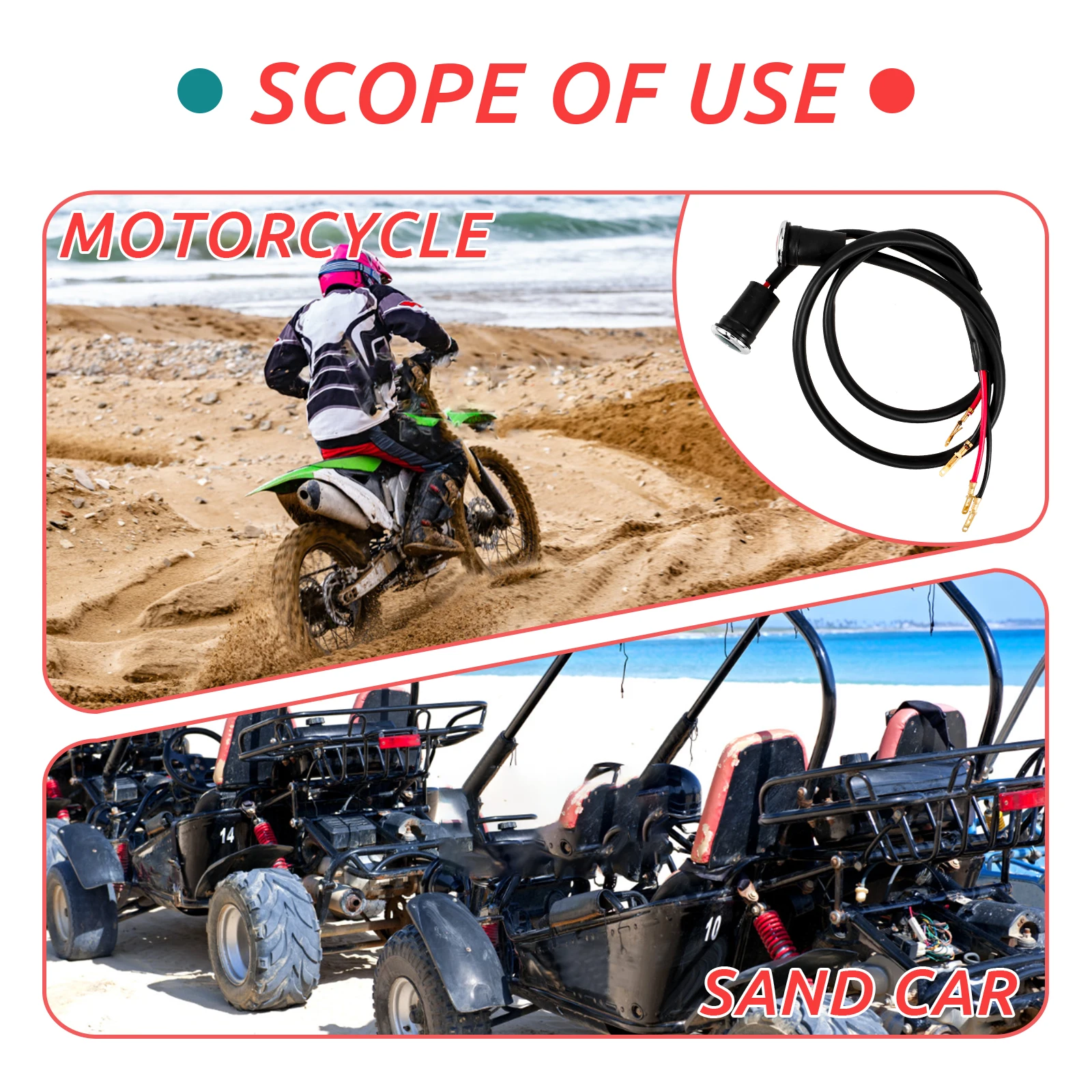 

1 Pair /N Neutral LED Diode Indicator Lights for Motorcycle ATV Vehicles Gear Direction Accessories