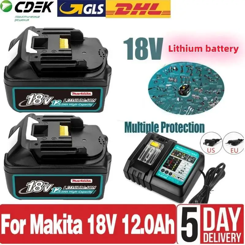 

Original for Makita 18V 12.0Ah Rechargeable Power Tool Battery Lithium ion Replacement LXT BL1860B BL1860 BL1850 DHP482RFX9