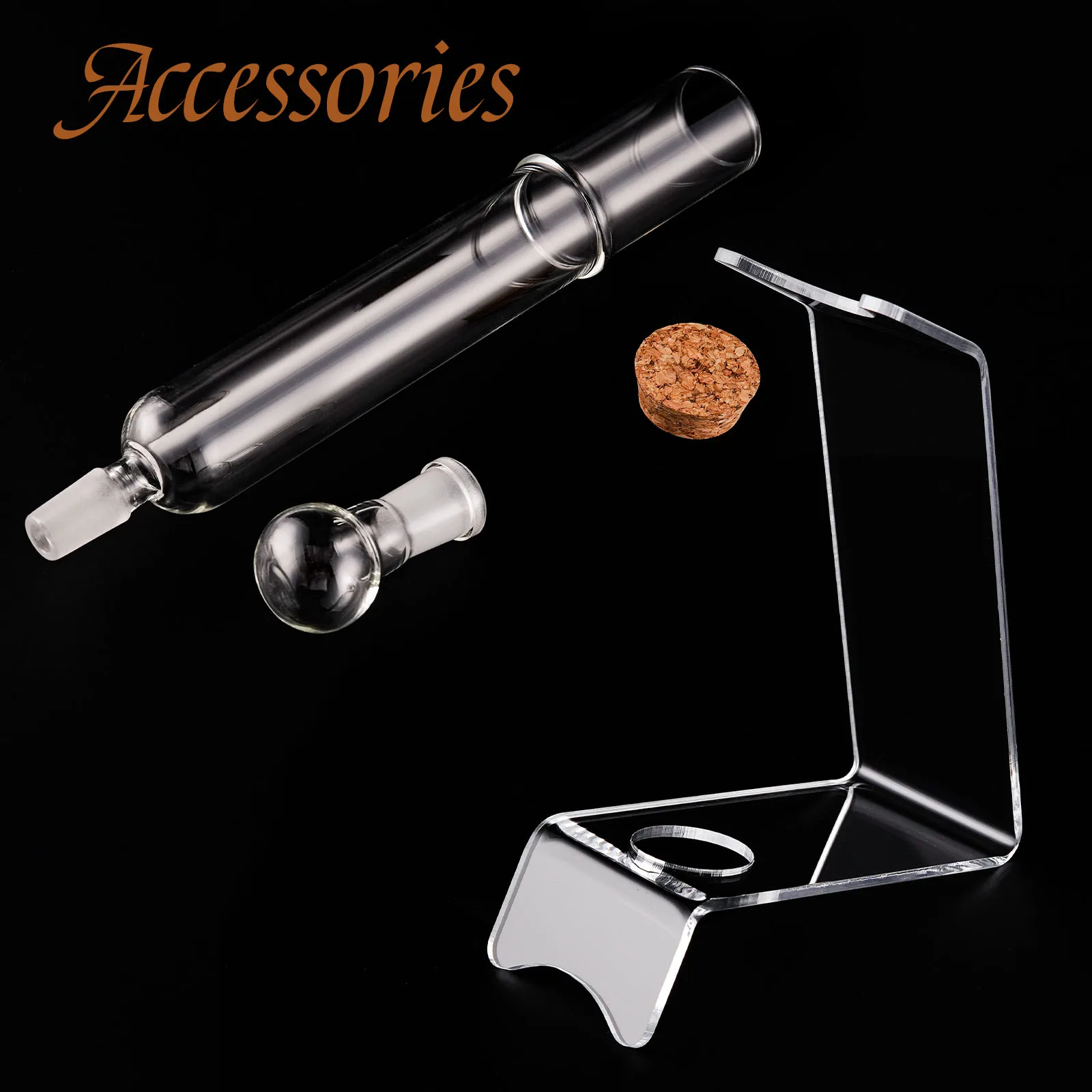 Kit de tubos de umidificadores de conservação de aromaterapia de charuto de vidro de borosilicato, comprimento de 265 mm com câmara requintada de infusão de aroma, pacote com 2