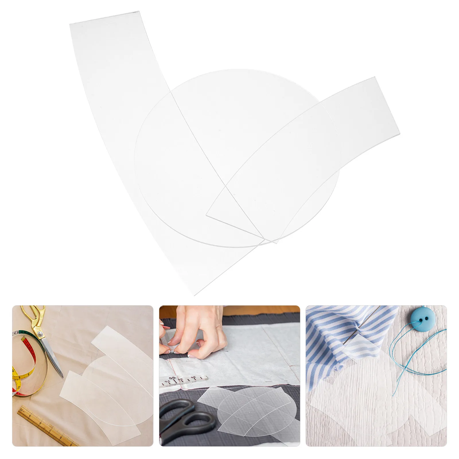 

3Pcs Multi-Use Transparent Acrylic Sewing Template Set Bucket Hat Design Ruler Precision Quilting Stencil Patchwork Sewing Craft