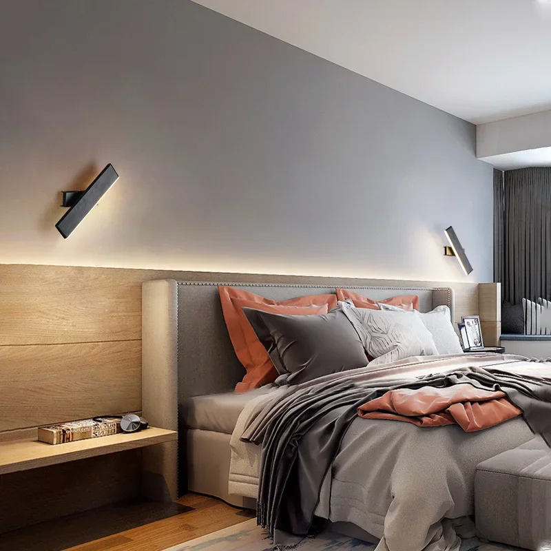 مصباح حائط بجانب السرير، بسيط، ألومنيوم، قابل للدوران، جسم المصباح، بسيط، حديث #3