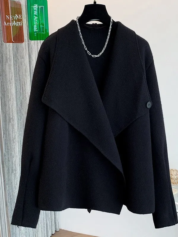 

Вязаный открытый кардиган в стиле ретро, свободный длинный све, повседневная женская верхняя одежда, осень-зима, Новое поступление Ele Lazy Faion