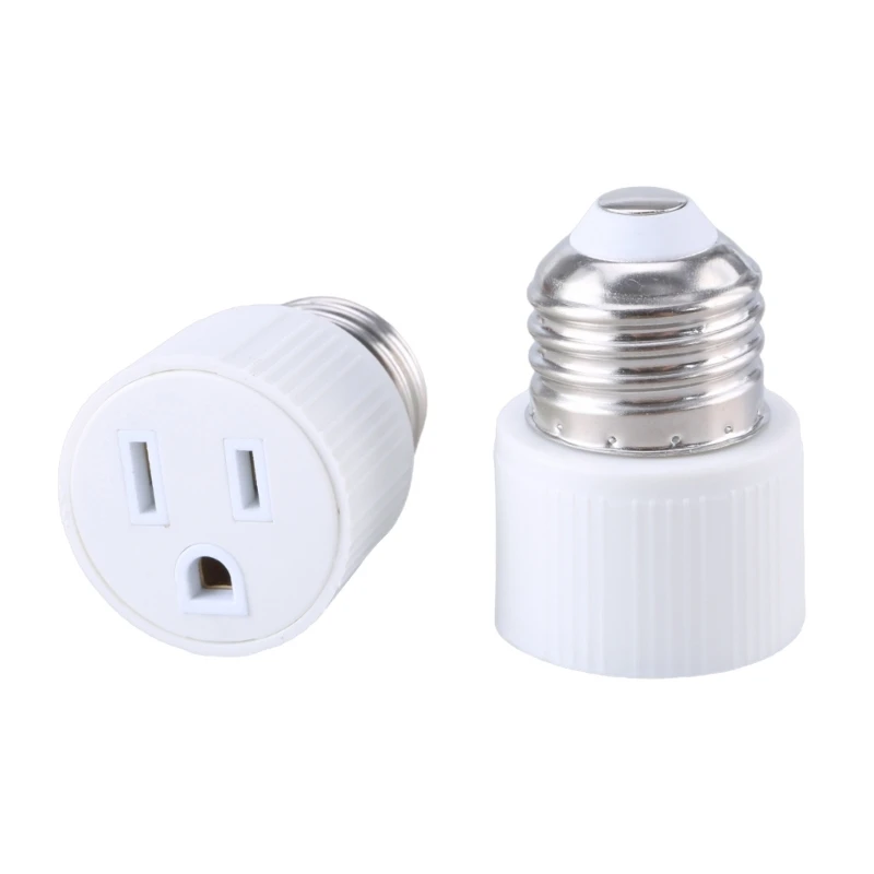 

Practical 3 Prong Plug Adapter E26 Base Outlet Converter E26 Light Fixture Socket Adapter ABS for Standard E26 Sockets Dropship