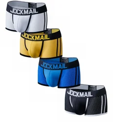 Jockmail-メンズボクサーパンツ,下着,通気性,アイスシルク,速乾性,4ユニット