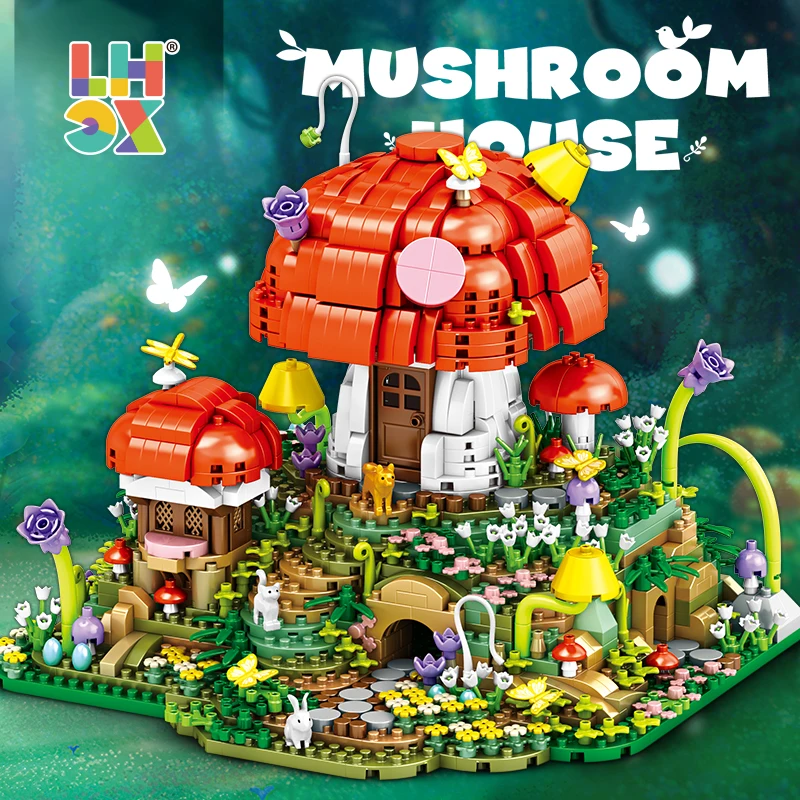 

2798Pcs Animal Forest Mushroom House Mini Particle Building Blocks,Creative Small Fairy Tale Building,Gift for Boys and Girls