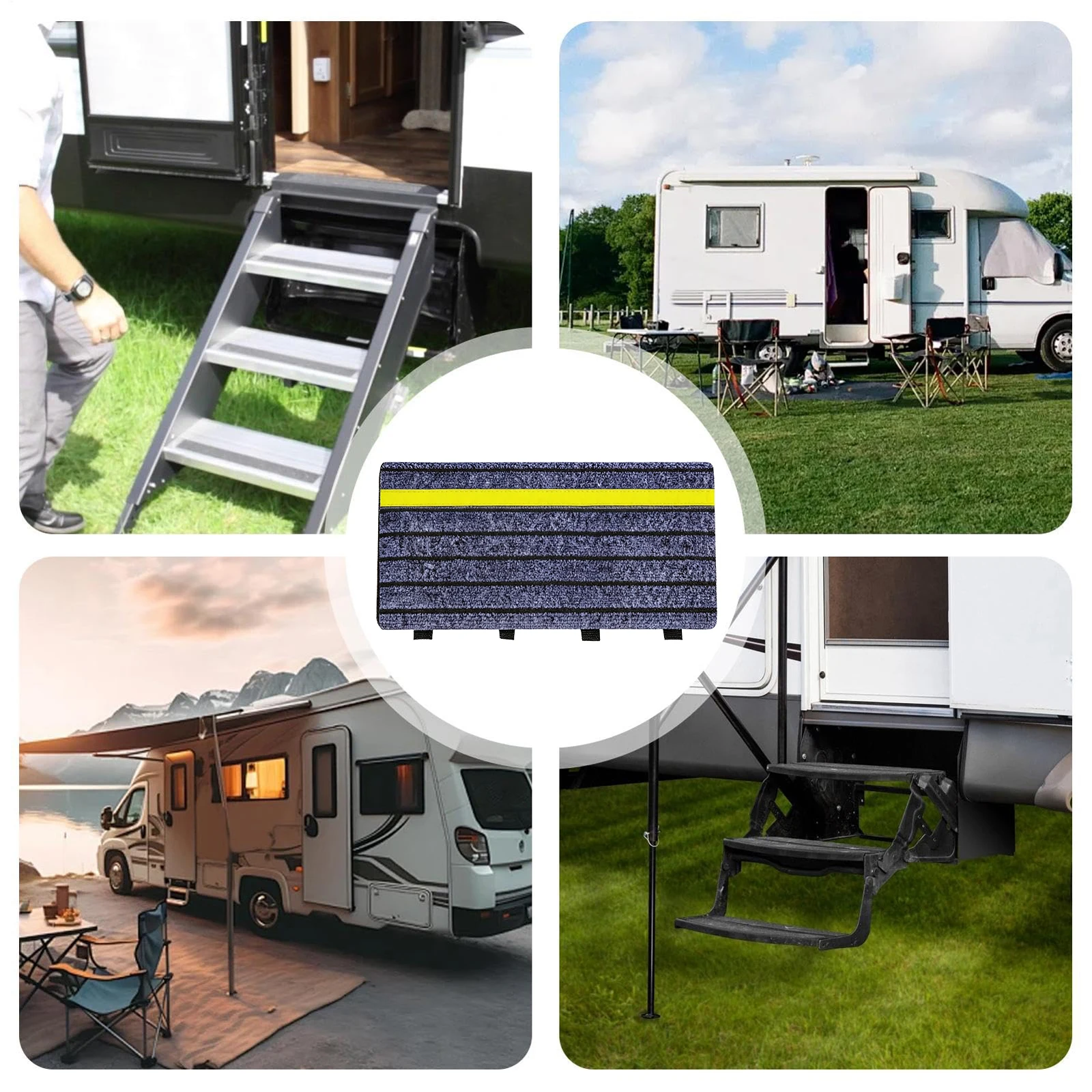 Rv Protective Steps Carpet Non-Slip RV Pedal Protection Pad Motorhome Step Doormat Motorhome Accessories for Outdoor Travel