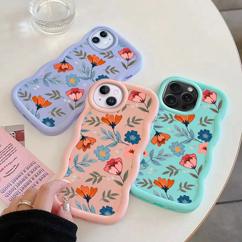 Leaf Macalong Phone Case for iPhone XR 11 12 13 14 15 16 PRO MAX PLUS Soft Coque Wavy edged Shockproof Cover