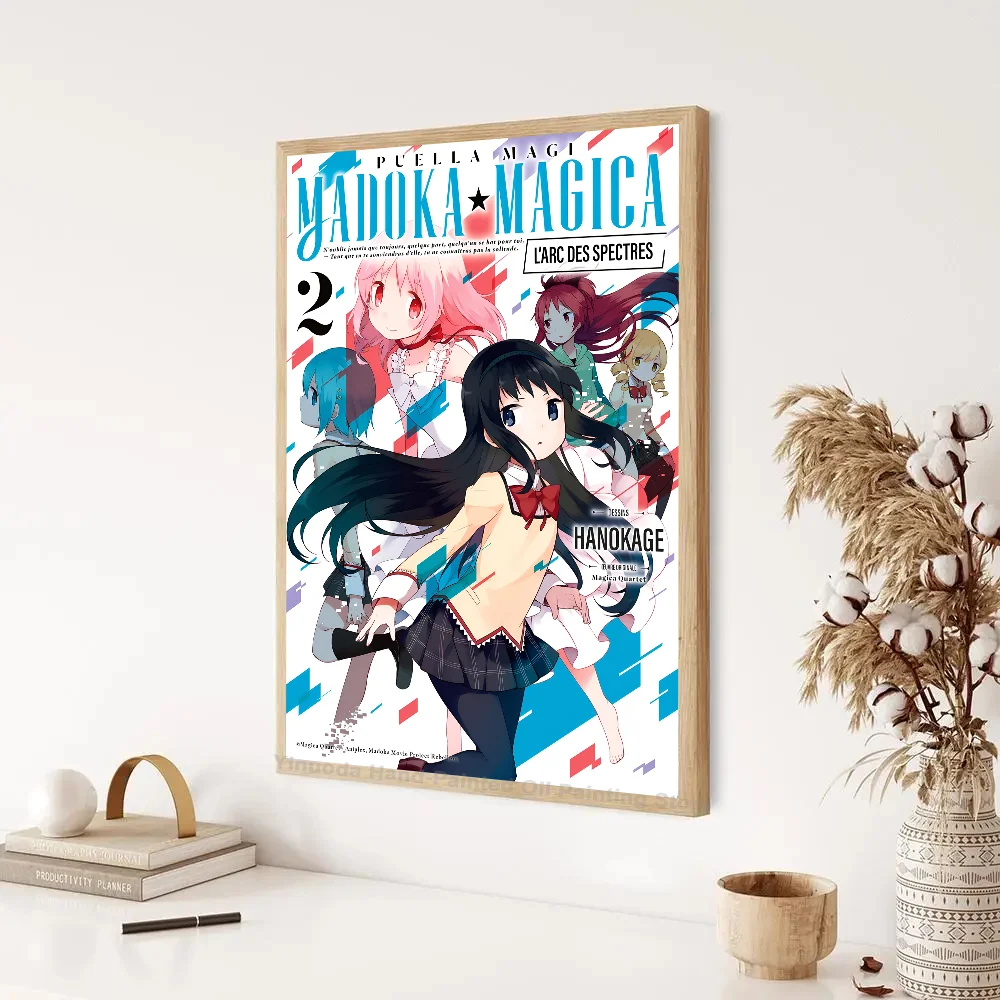 Anime Puella Magi Madoka Magica Cartoon Posters Stickers Living Room Bedroom Entrance Cafe Wall Art Decoration Painting Room