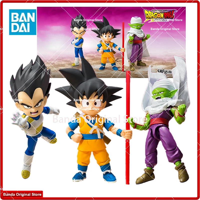 100% In Stock Original BANDAI S.H.Figuarts Piccolo Vegeta Son Goku Mini DAIMA SHF Dragon Ball Z Anime Action Figures Model Toys