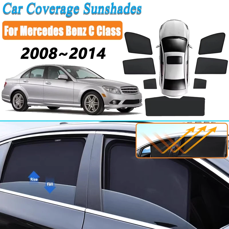 

Для Mercedes Benz C Class W204 аксессуары 2008 ~ 2014 седан магнитный автомобильный солнцезащитный козырек щит занавеска на лобовое стекло солнцезащитный козырек
