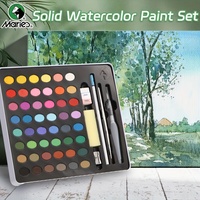 Marie's 36/48 Colors Solid Watercolor Paint Set,Portable Iron Box for DIY Hand-painted,Painting,Perfect Gifts for Artists,Adults
