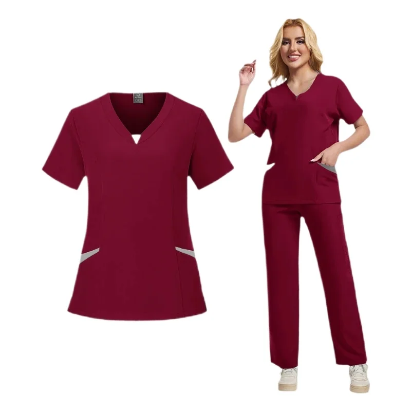 New Hospital Medical Scrub Suits Nurse Uniform Women Medical Clothing for Doctor Scrub Set Beauty Work Clothes Surgery Top Pants