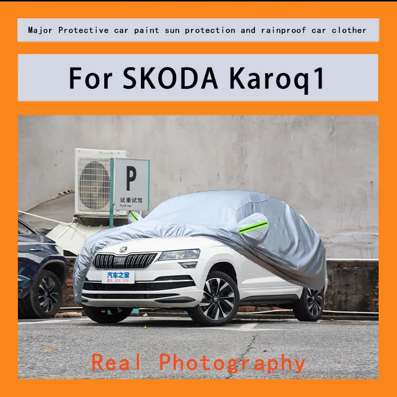 

﻿﻿For SKODA Karoq1 Car Covers Outdoor Waterproof Dustproof Sun Rain Snow Protection Thick Oxford Cloth Full Outer Cover