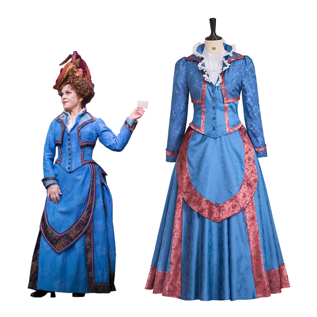 

Musical Hello, Dolly! Costume Dolly Levi Cosplay Costum Blue Dress Medieval Renaissance Outfits Female Halloween Carnival Outfit