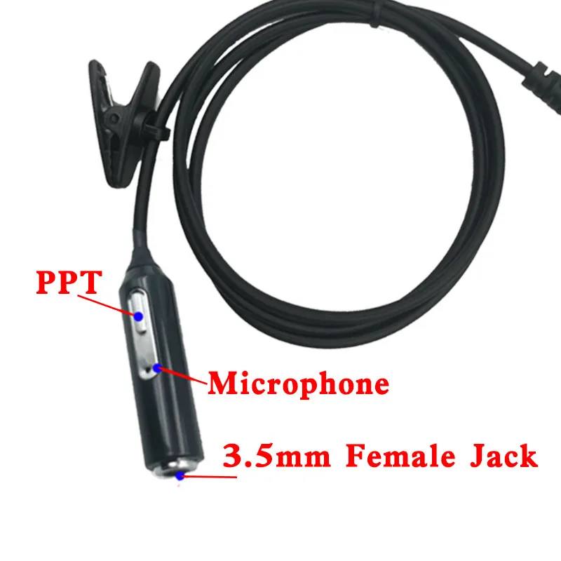 2 Pin K-Head to 3.5mm Female Phone Audio Earpiece Transfer Cable For Kenwood TYT Baofeng UV-5R 888S Walkie Talkie