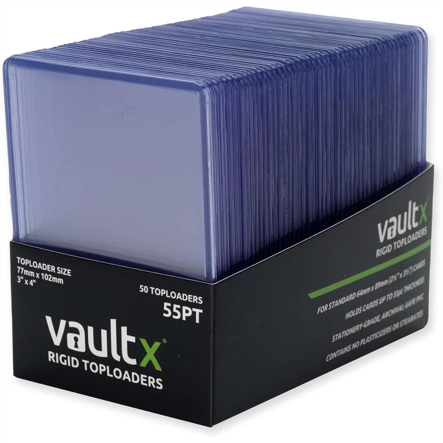 

Rigid Toploaders 55pt 50 Pack 3x4 Inch Seamless Clear Card Holders For Trading Cards TCG