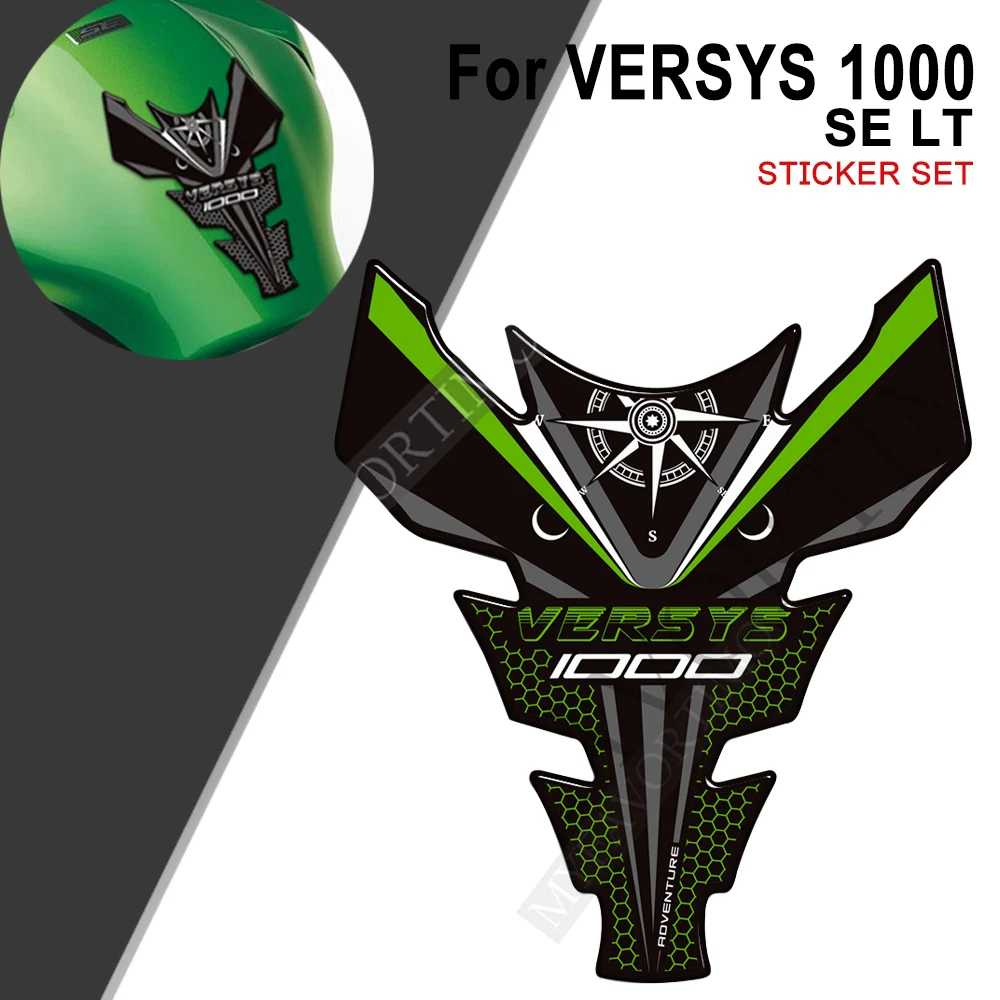 สติ๊กเกอร์ติดรถจักรยานยนต์3D แผ่นรองถังน้ำมันเชื้อเพลิงสำหรับ Kawasaki versys 1000 SE LT Trunk กระเป๋าเดินทางเคสป้องกันด้านข้าง