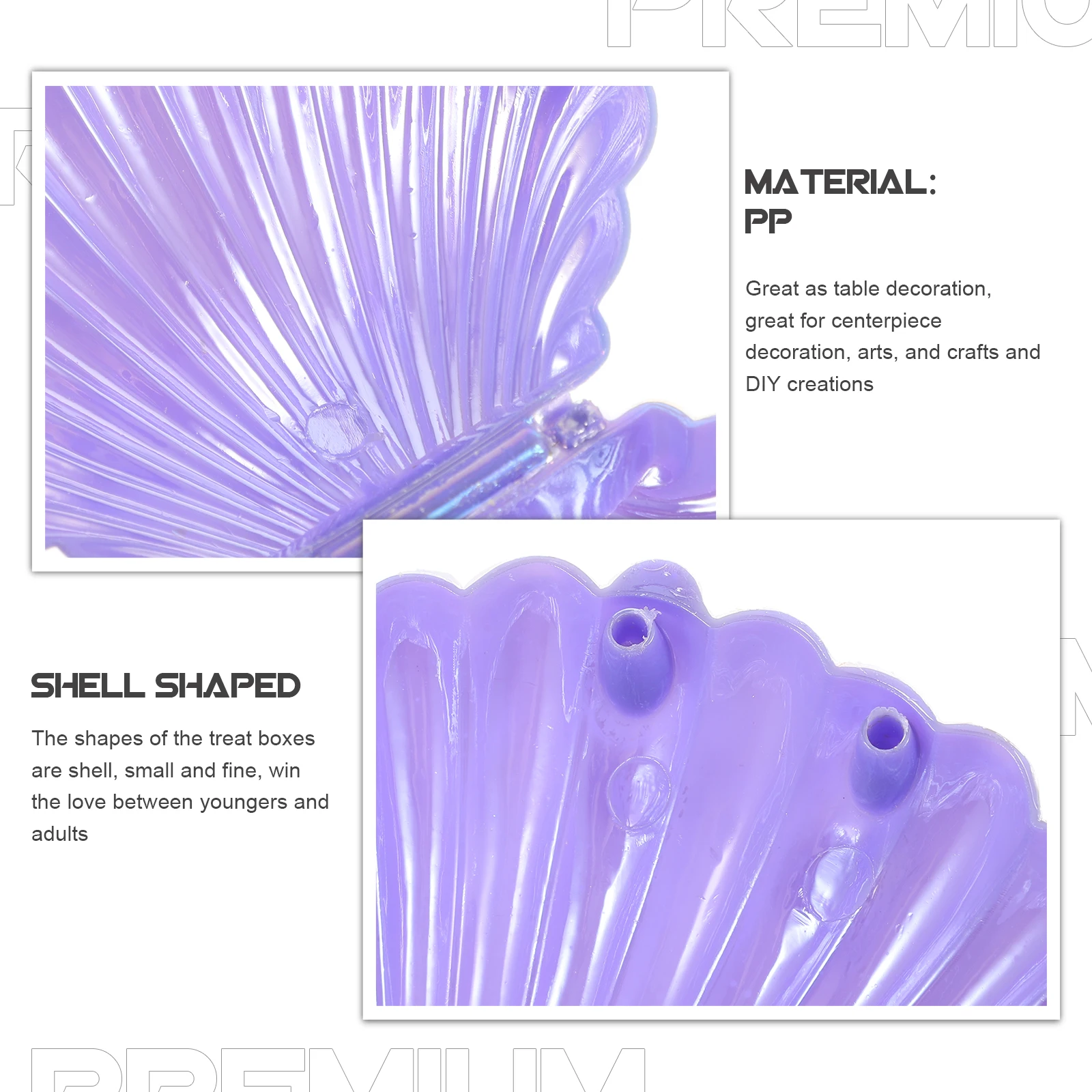 

10pcs Candy Containers Plastic Party Seashell Candy Box Decor Goodie Boxes Small Dish Jewelry Gift Wedding Sweets Box