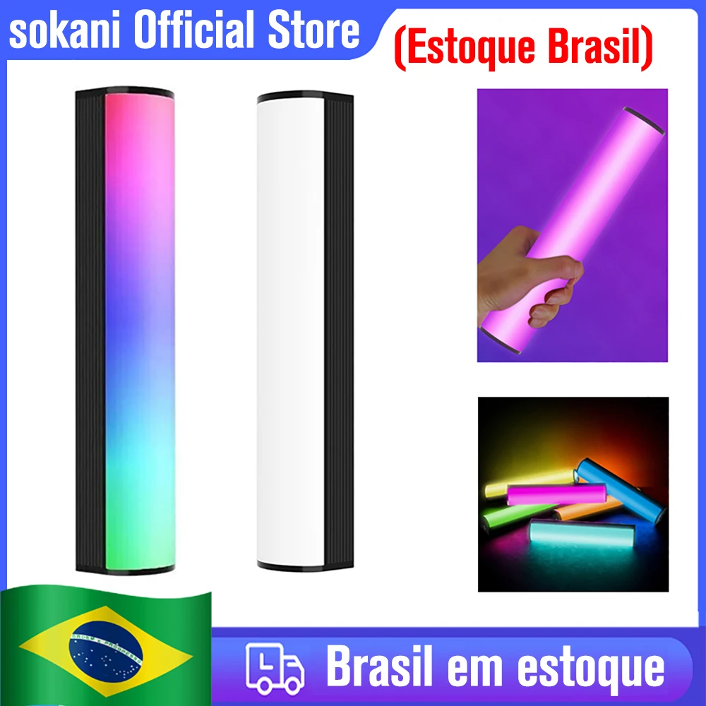 (Brazil Stock) 10pcs Sokani X8 RGB LED Video Light Handheld Ice Light Tube Lamp Stick Lighting for YouTube Live Streaming Vlog