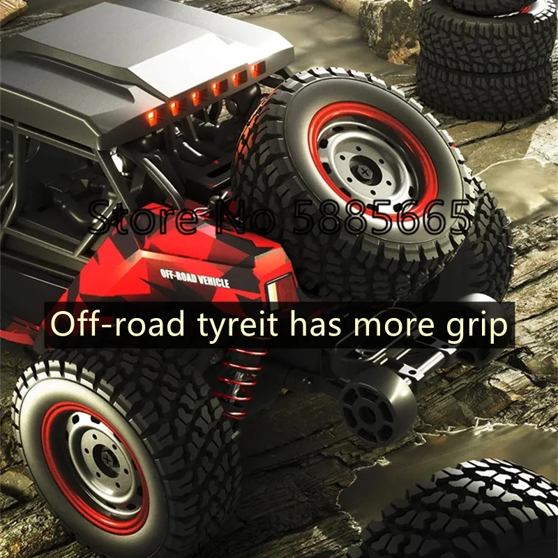 4WD Off-Road Remote Control Truck 1/16 Metal Transmission Shaft 40KM/H Four Wheel Independent Suspension All Terrain RC Toy Car