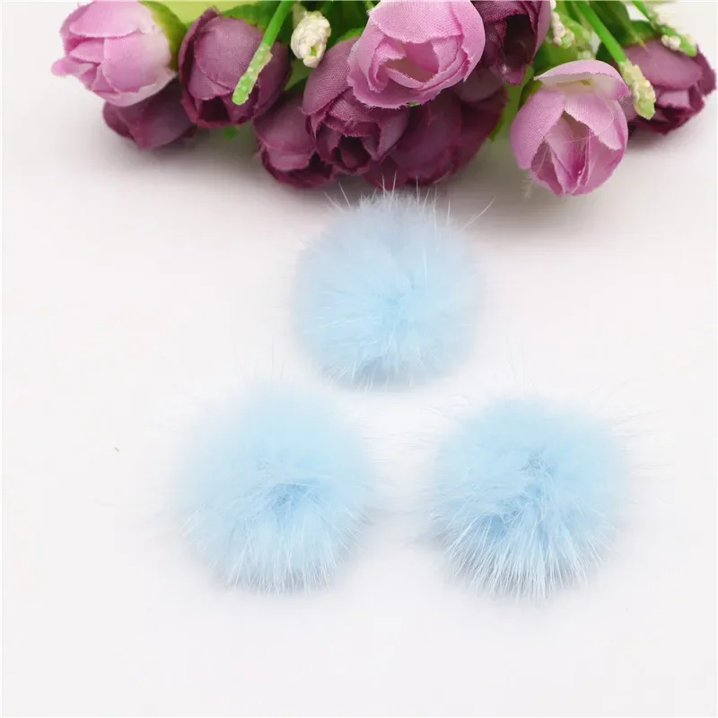 Natural Mink Pompom Ball 35mm Fur Ball DIY Pompon for Sewing on Knitted Keychain Scarf Hats DIY Jewelry Crafts Accessories