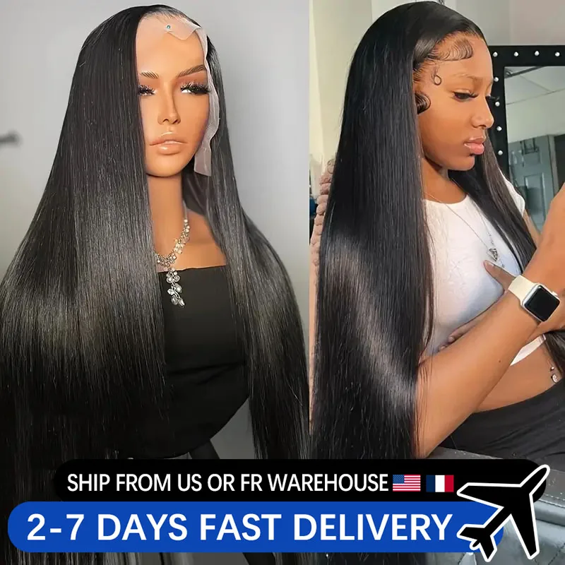 Brazilian Straight 100% Human Hair Wigs 13x4 13x6 Transparent Lace Frontal Wig For Women 4x4 Closure Human Hair Wigs PrePlucked