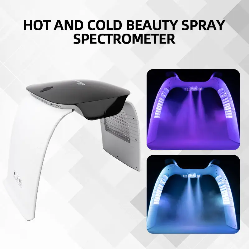 7 Colors LED PDT Photodynamic Beauty Mask Light Photon Therapy Skin Rejuvention Foldable Lamp with Hot Cold Nano Spray Steamer