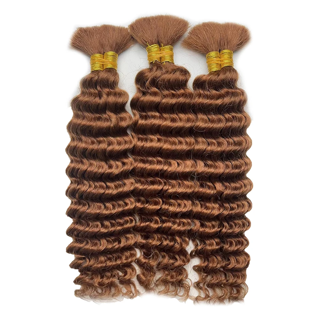 Bulk Braiding Hair Human hair Deep Wave Colored Unprocessed No Weft Boho Braids Human Hair Bulk Extensions Brazilian Remy Hair