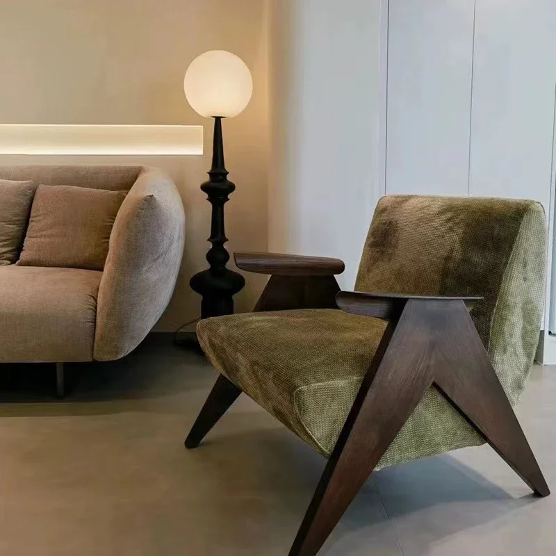 

Vintage Comfort Living Room Chairs Modern Brown Puffs Armchair Adult Chairs Bedroom Design Nordic Sillas De Sala Home Furniture