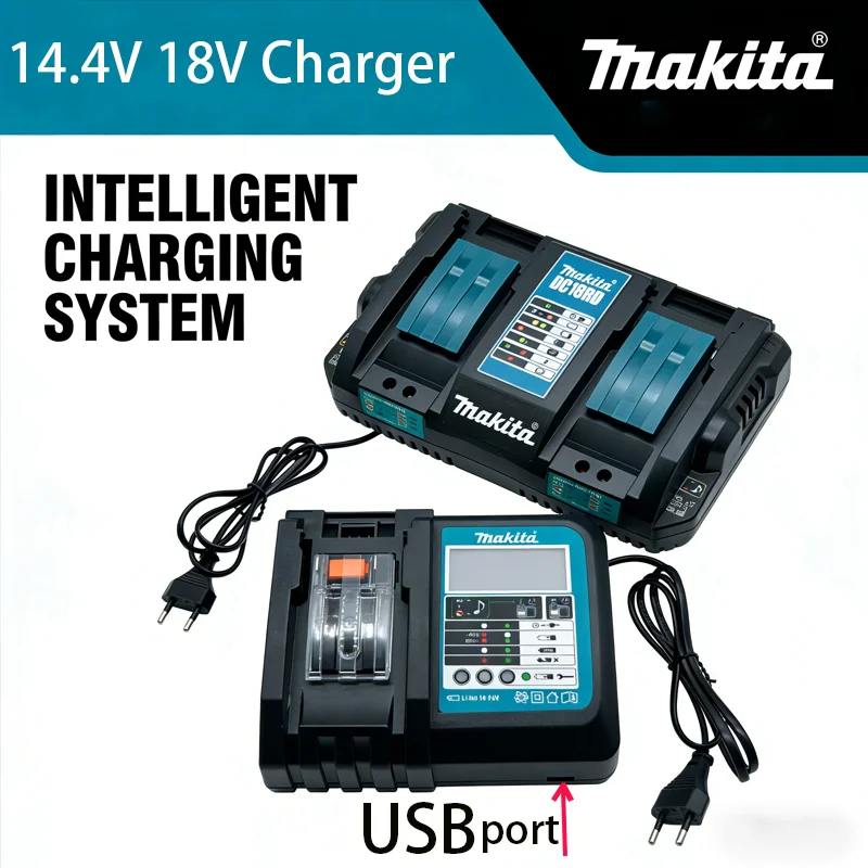 

Makita DC18RD 14.4V-18V LED with USB mouth Fast Charger Compatible with BL1860 6.0Ah BL1850 5.0Ah BL1030 3.0Ah BL1860B Batteries