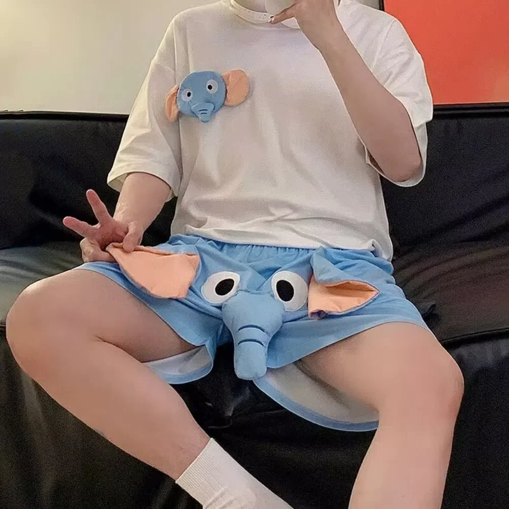 

Домашняя одежда, пижамы со слоном и 3D ушками, одежда для сна с свободным носом и короткими рукавами, забавная футболка, шорты, ночное белье, подарки