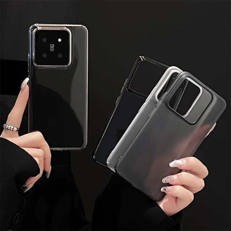 Ультратонкие простые прозрачные матовые чехлы для телефонов для Xiaomi Mi 15 14 13 Ultra Pro, модный противоударный защитный жесткий прозрачный чехол