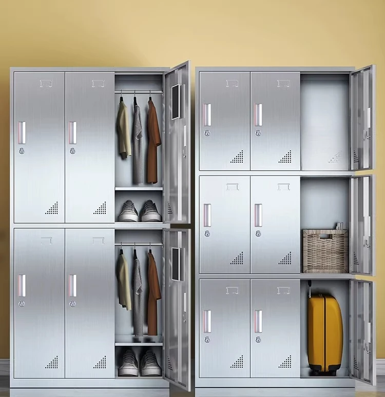 304 stainless steel changing cabinet multi-door with lock shoe cabinet for employees aseptic factory