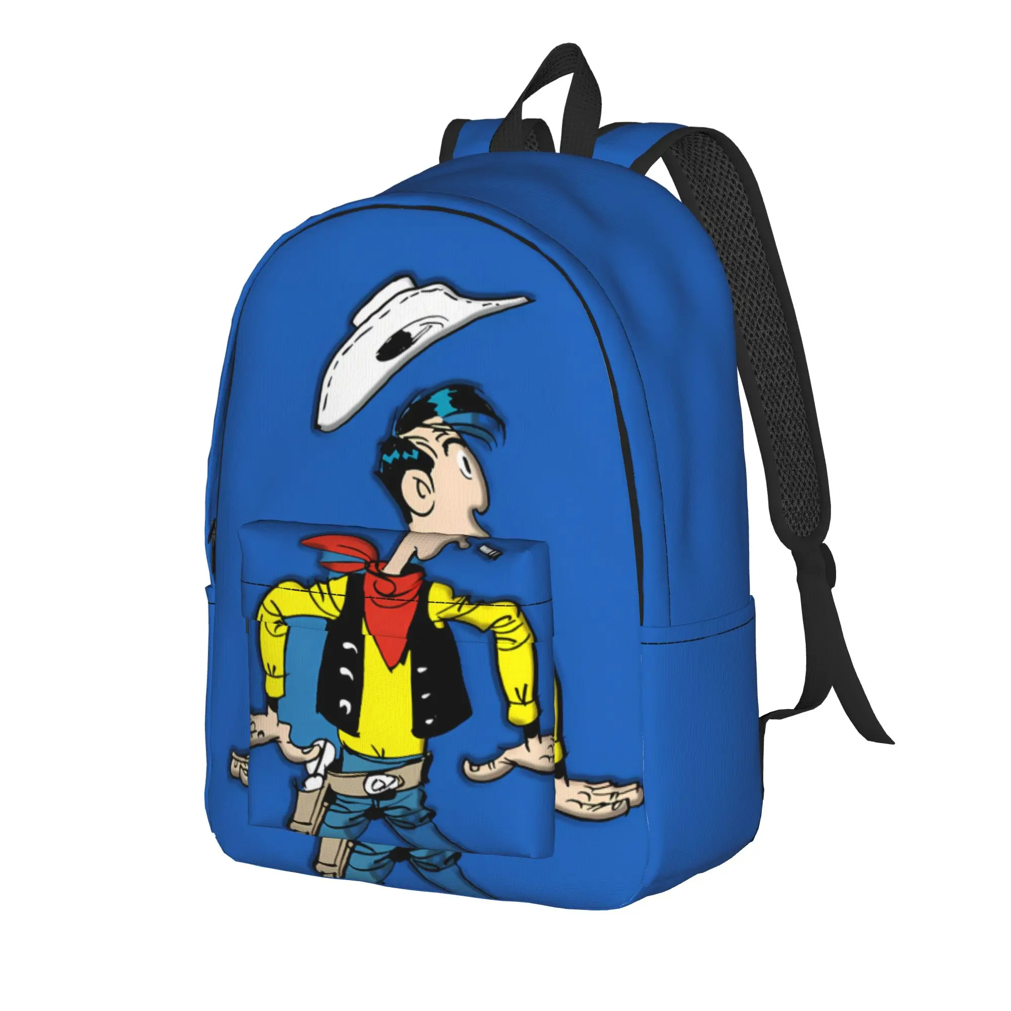 Lucky Luke Cartoon Comics Backpack Women Men  Print Backpacks Polyester Streetwear School Bags University Design Rucksack