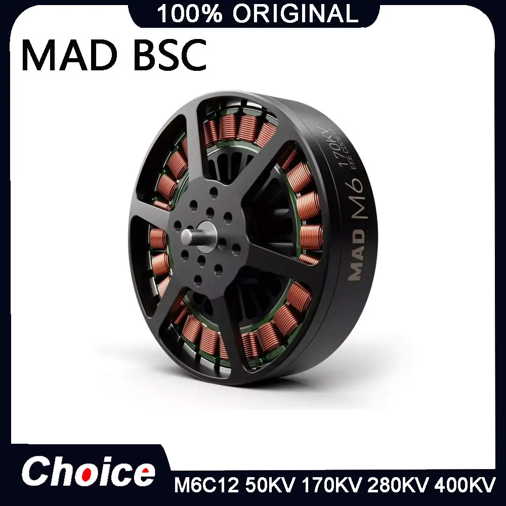 Moteur Brushless Haute Performance MAD ANTIMATTER M6C12 150KV 170KV 280KV 400KV 6S 12S pour Drone VTOL, Aile Fixe et Multirotor