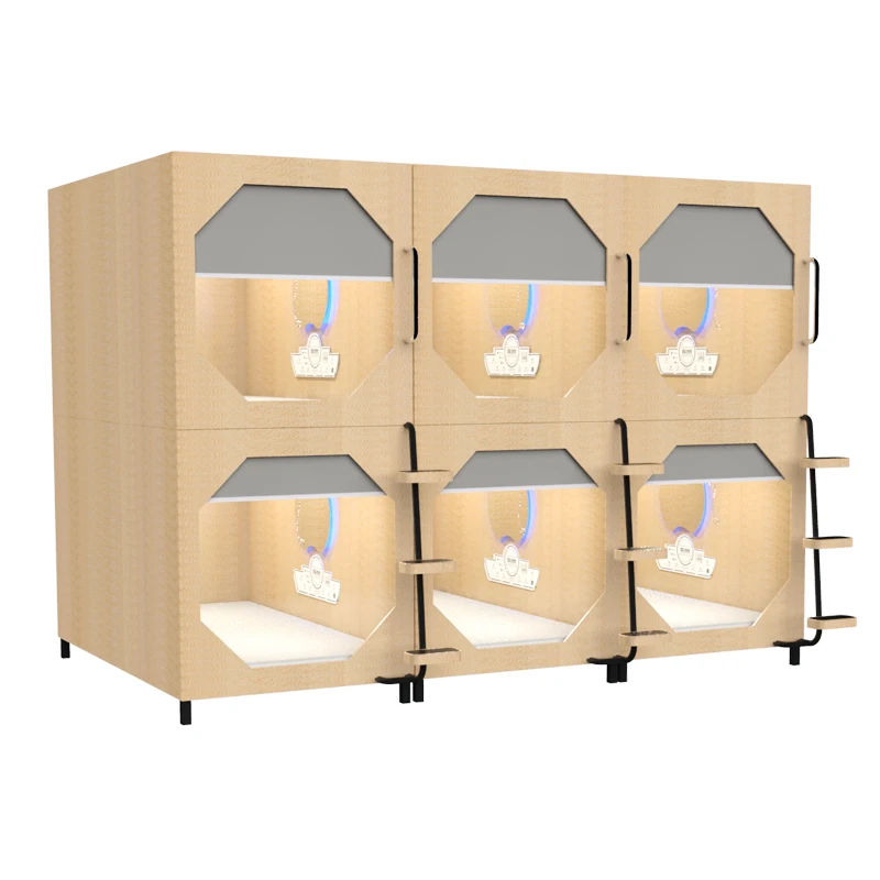 

Premium Wooden cabin ecological wooden cabin bed with Japanese style homestay hotel apartment capsules on top and bottom