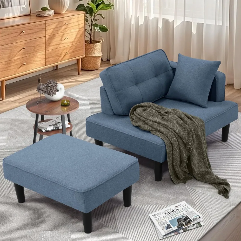 

Recliner Sofa Bed, Convertible Small Sectional Sofa, Modern Style Sofa Bed, with Chaise Lounge and Two Cushions