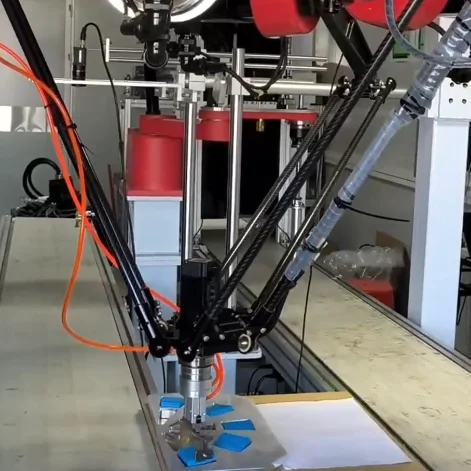 Vision-Guided 4-Axis Delta Parallel Robot Motor Gear for Precision Pick Place High-Speed Automated Handling 0.02mm Accuracy